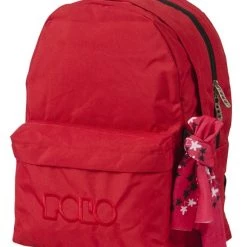 Σχολικος Σακος Polo Διπλος Με Μαντηλι Σε Κοκκινο Χρωμα 2016 (9-01-235-03)